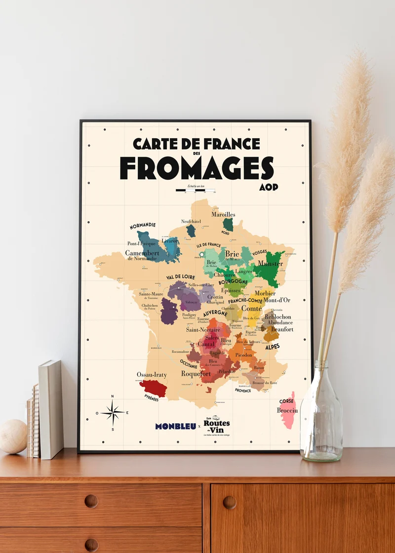 Carte de France des Fromages AOP