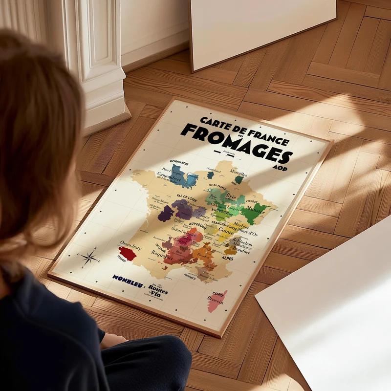 Carte de France des Fromages AOP