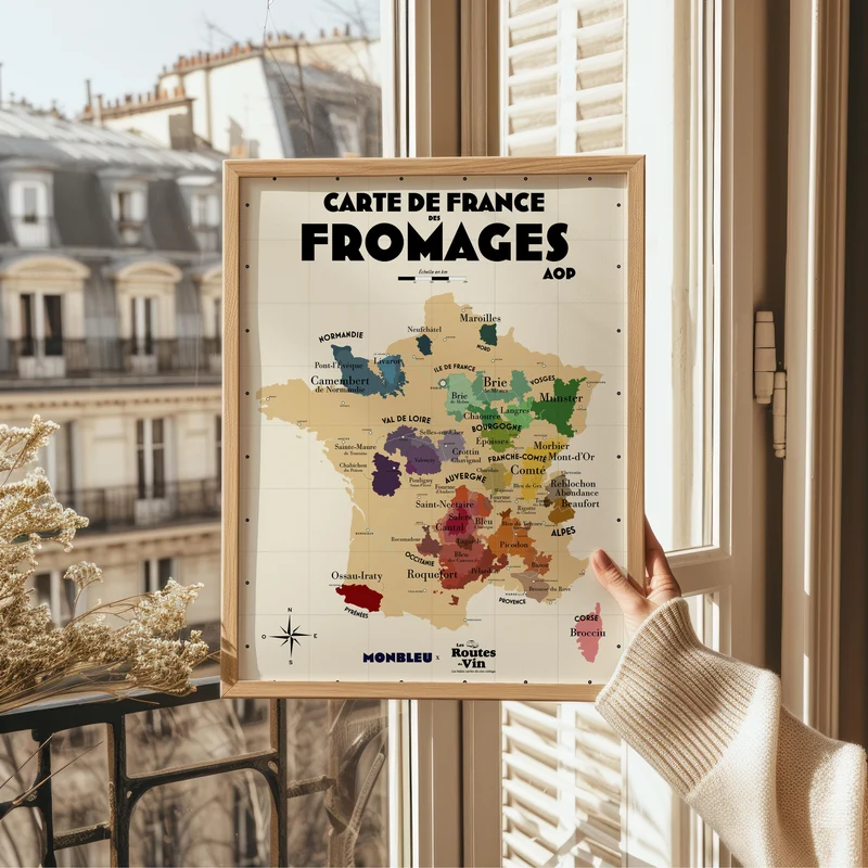 Carte de France des Fromages AOP