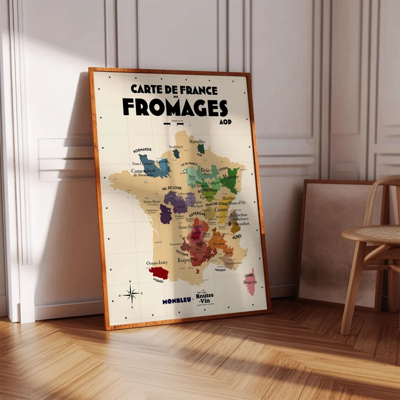 Carte de France des Fromages AOP