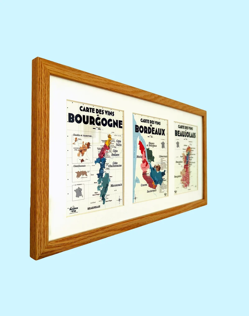 Cadre trio Les Cartes de vins