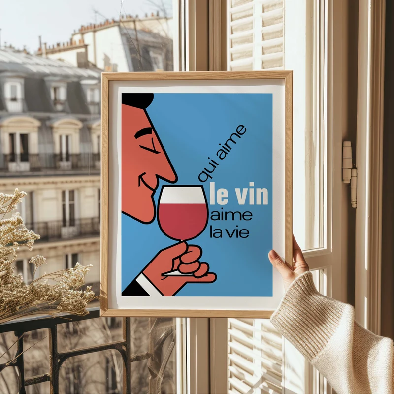 Affiche Qui aime le vin aime la vie