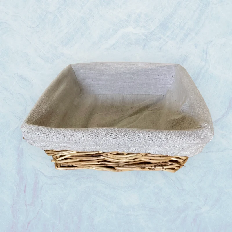 Baneton carre en osier naturel 25cm x 25cm