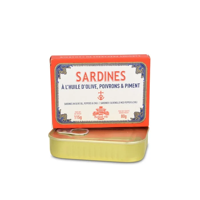 Sardines à l'Huile d'Olive, Poivrons & Piment | 115g