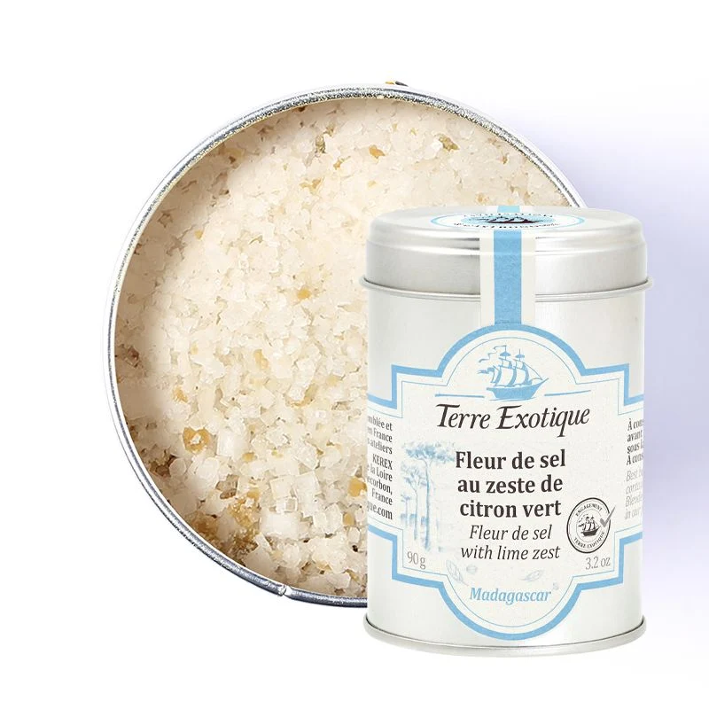 Fleur de sel aux zestes de citron vert - Terre Exotique - 90 g