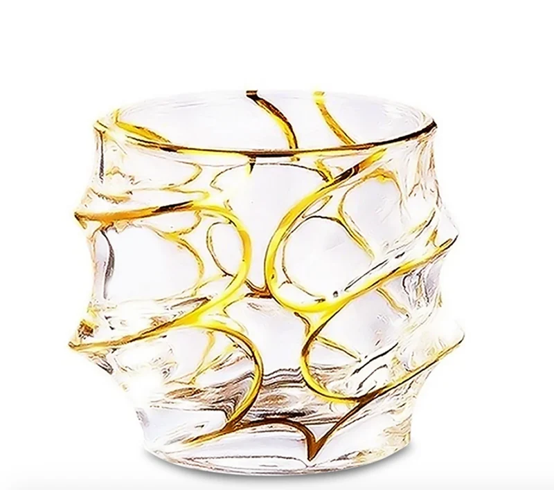 Verre à whisky à dorure