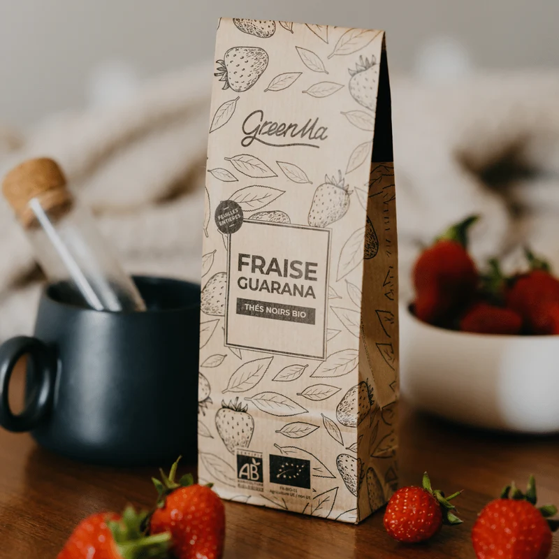 Thé noir bio Fraise Guarana - Recharge