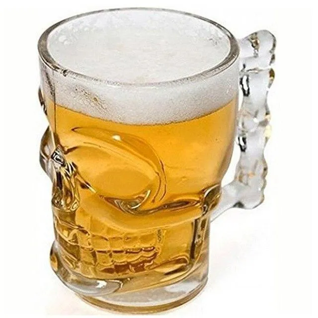 Verre à bière pinte tête de mort