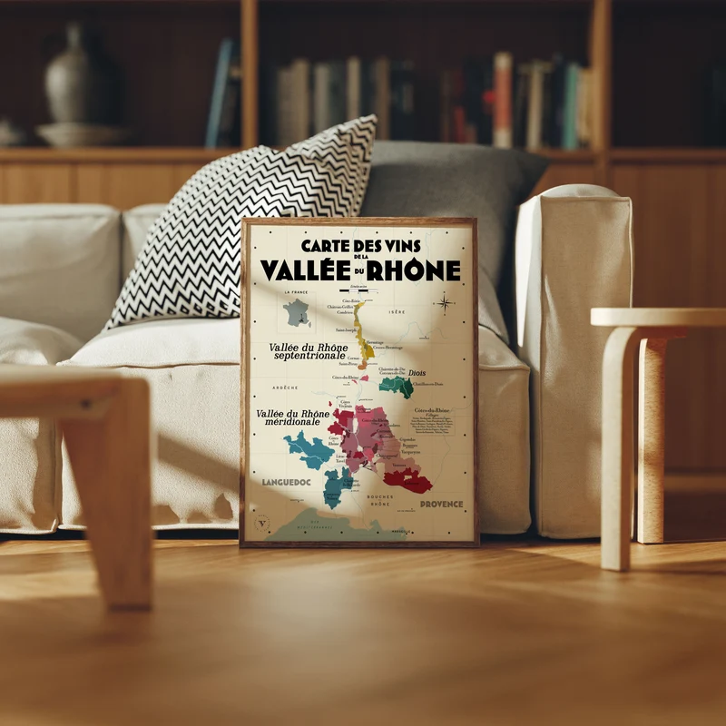 Carte des vins de la Vallée du Rhône