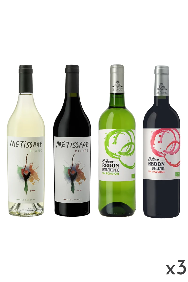 Coffret Découverte "Nos vins bio" - 12 bouteilles - 2 cartons de 6 bouteilles