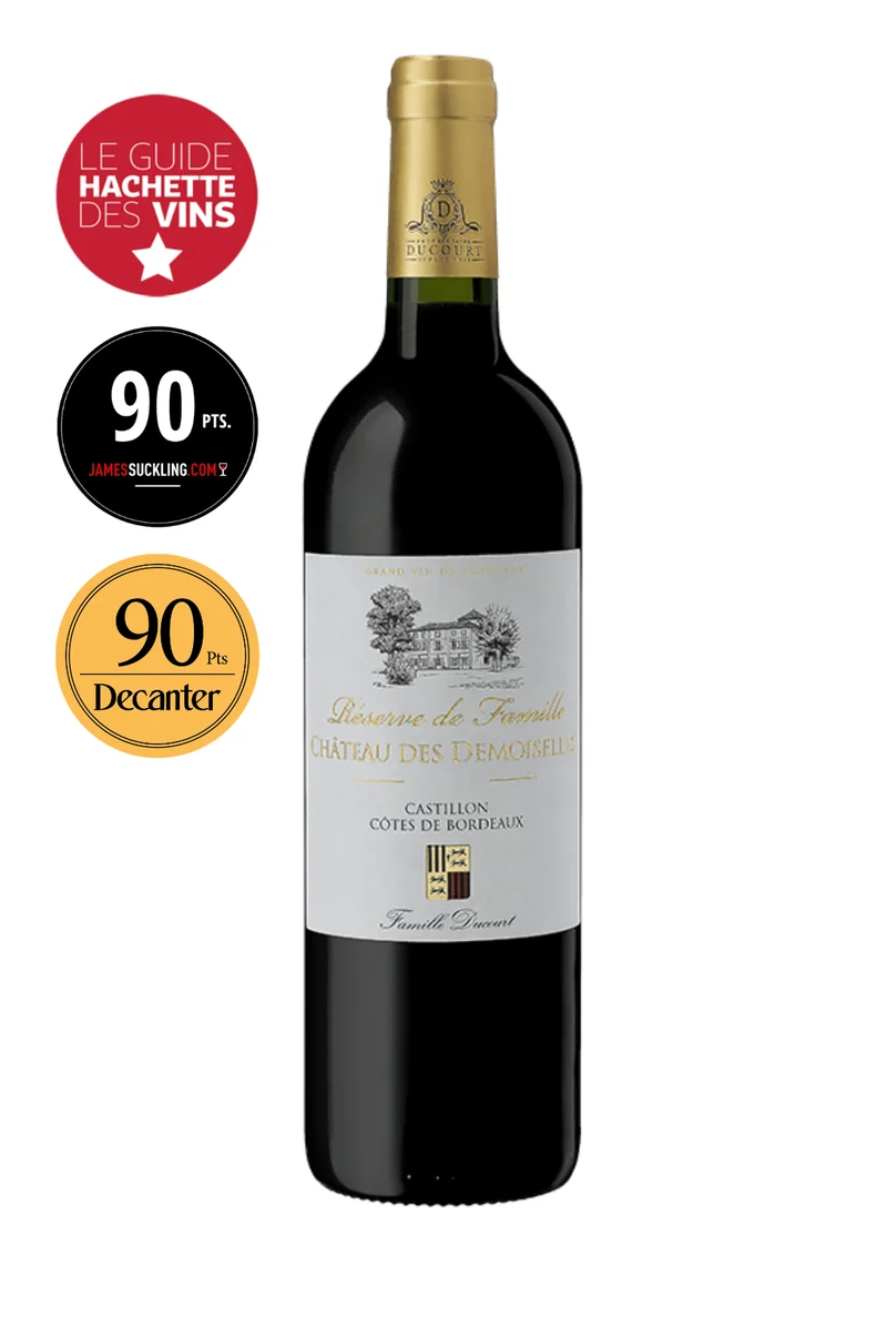 CHÂTEAU DES DEMOISELLES - RÉSERVE DE FAMILLE - AOC CASTILLON COTES DE BORDEAUX - 2016 - 6 bouteilles x 16,00€