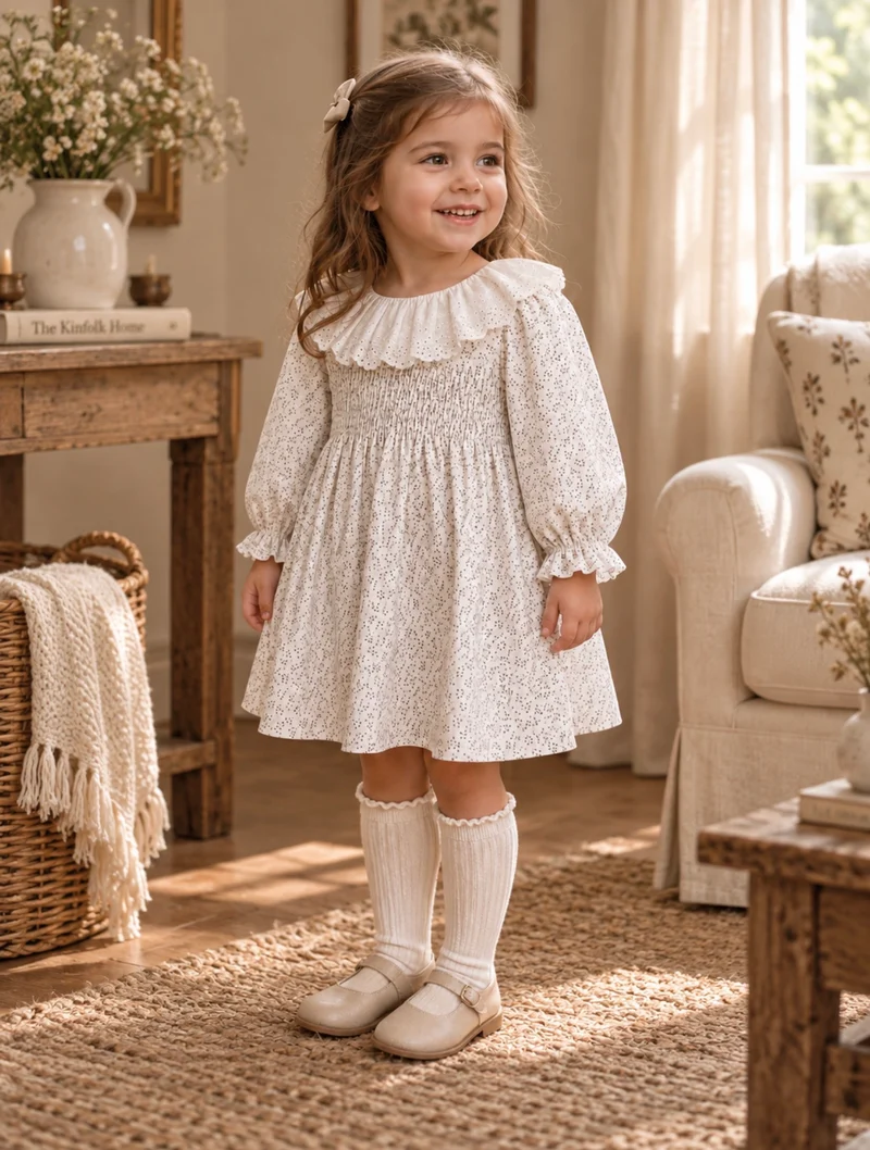 Robe florale d’automne en coton – Automne-Hiver
