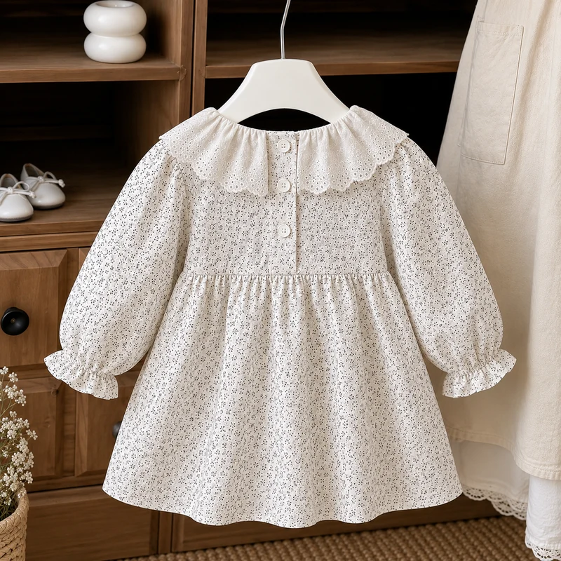 Robe florale d’automne en coton – Automne-Hiver