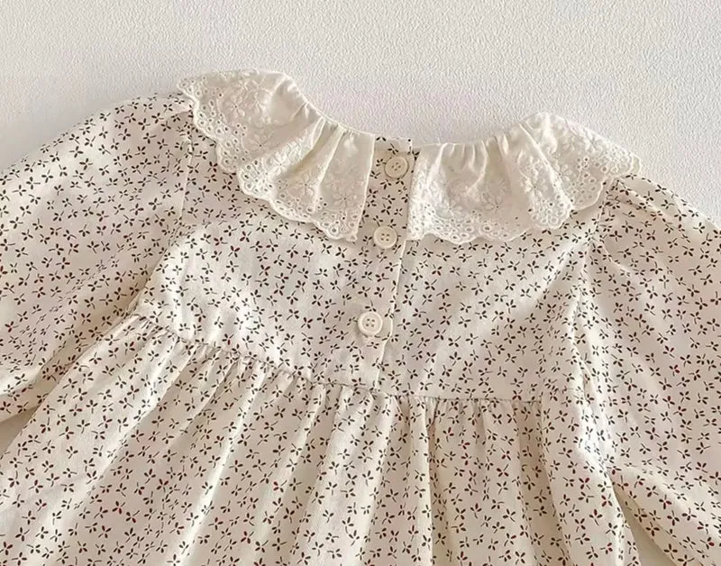 Robe florale d’automne en coton – Automne-Hiver