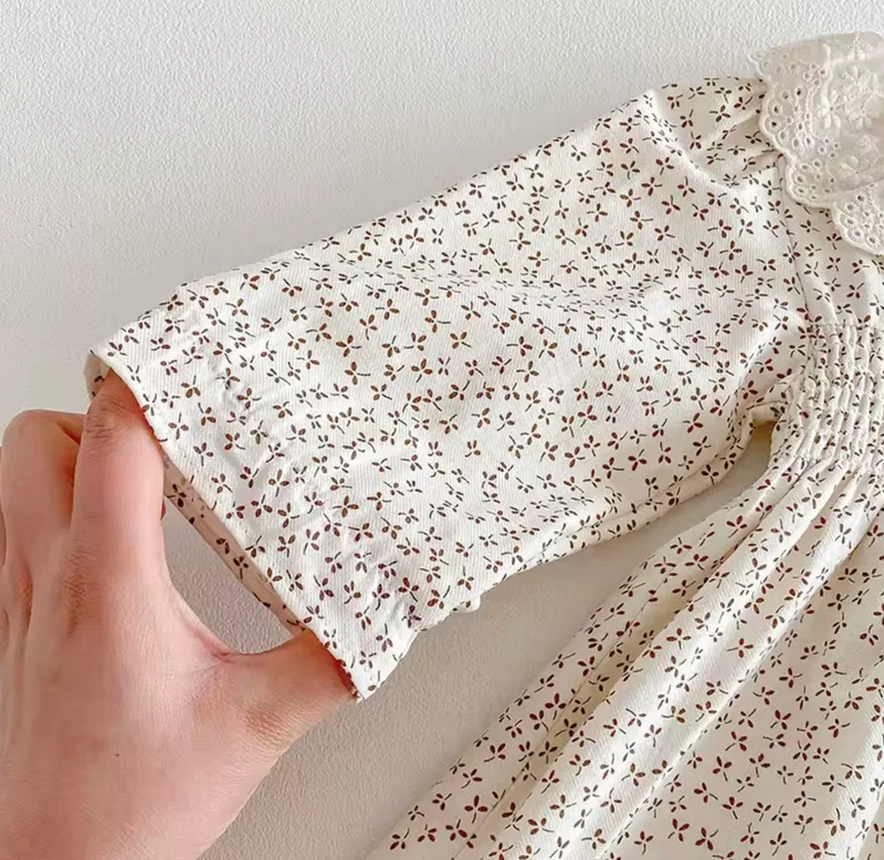 Robe florale d’automne en coton – Automne-Hiver