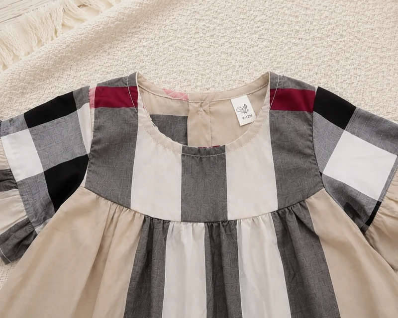 Robe bébé fille style britannique à carreaux – Automne-Hiver