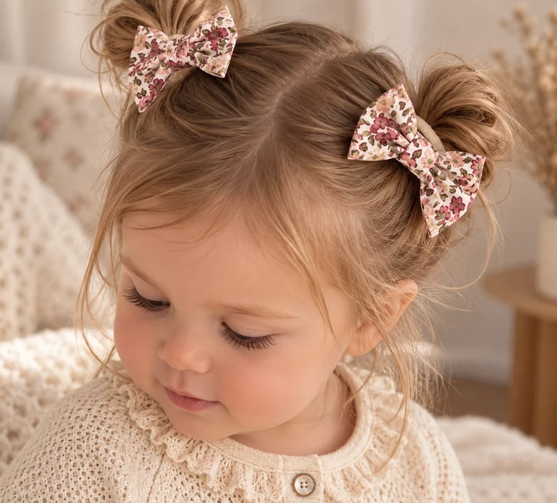 Nœuds à cheveux en tissu à motifs – Automne-Hiver