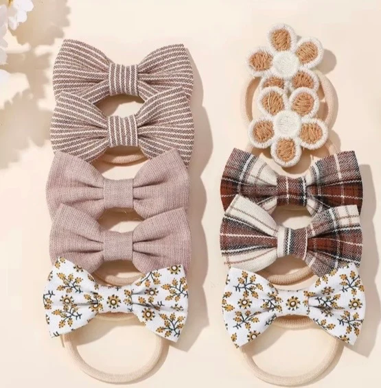 Nœuds à cheveux en tissu à motifs – Automne-Hiver