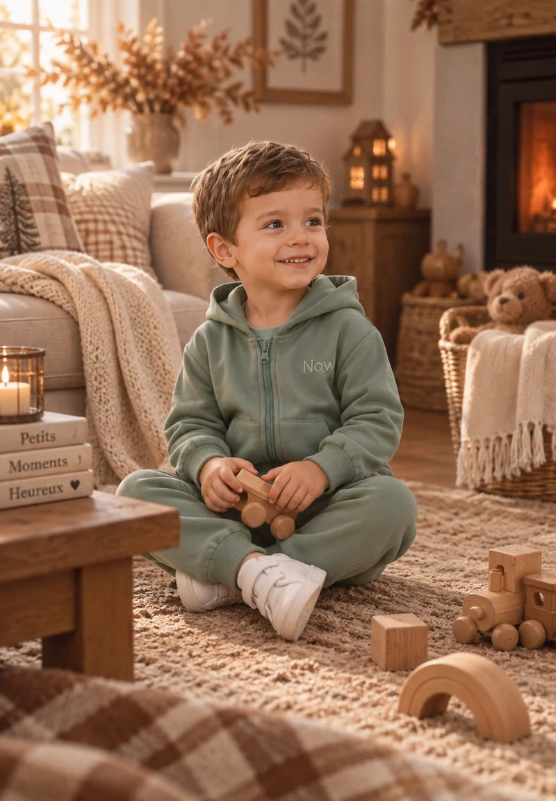 Ensemble deux pièces unisexe à capuche en coton – Automne-Hiver