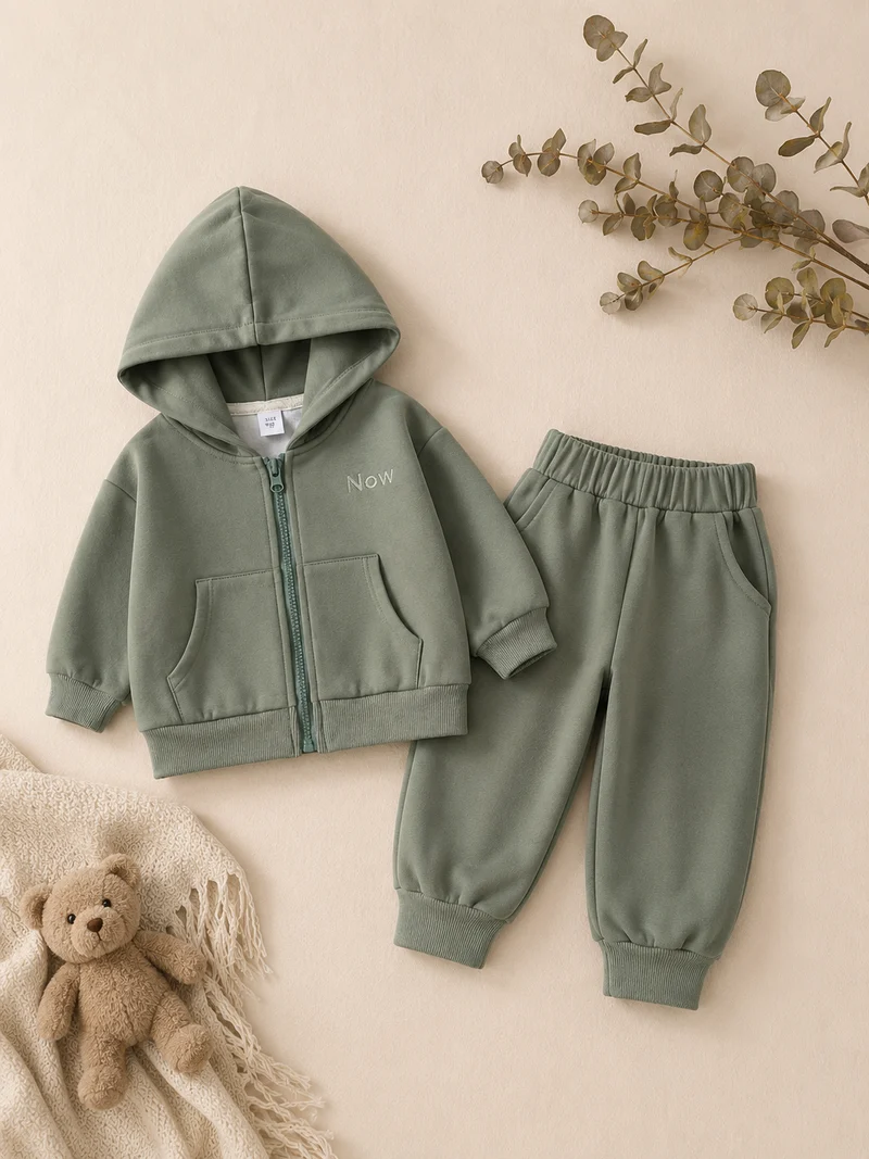 Ensemble deux pièces unisexe à capuche en coton – Automne-Hiver