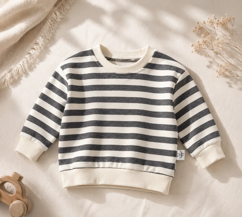 Ensemble bébé garçon rayé en coton doux – Automne-Hiver