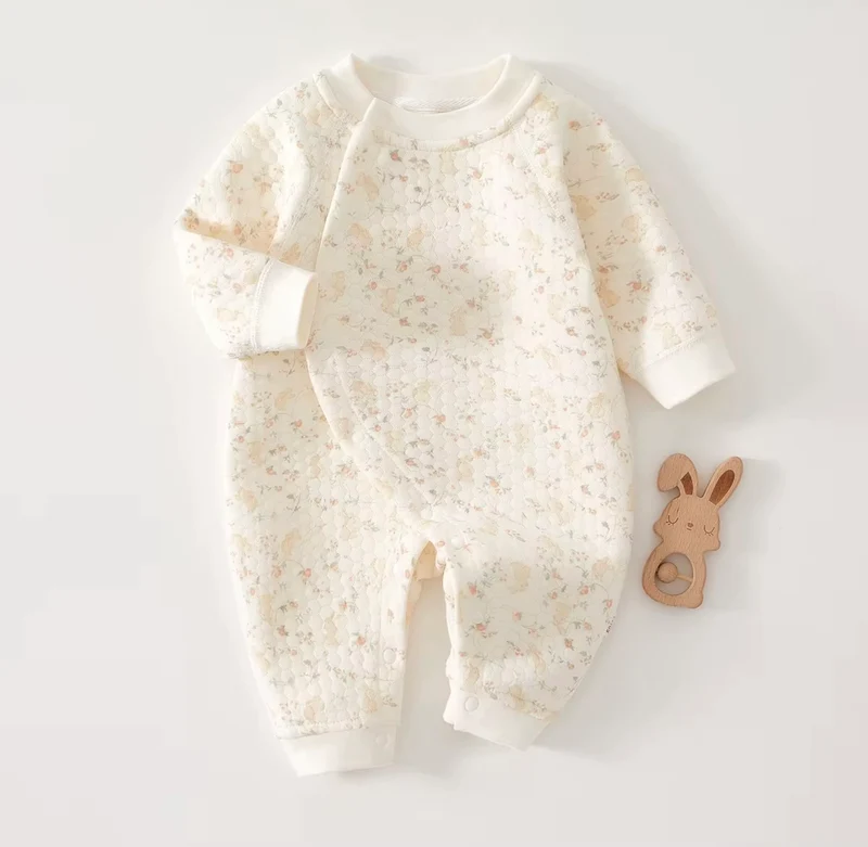 Combinaison unisexe en polaire et coton imprimé lapins – Automne-Hiver