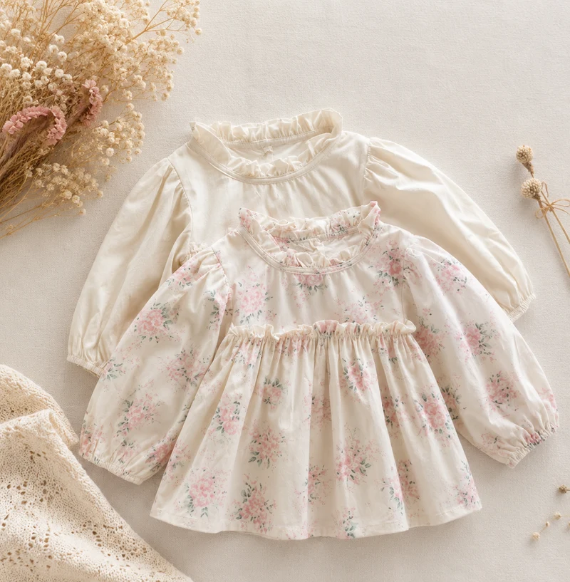 Blouse Floralie bébé fille en coton – Automne-Hiver