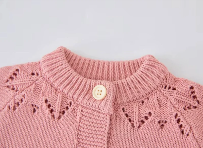 Cardigan fille ivoire & rose Vichy