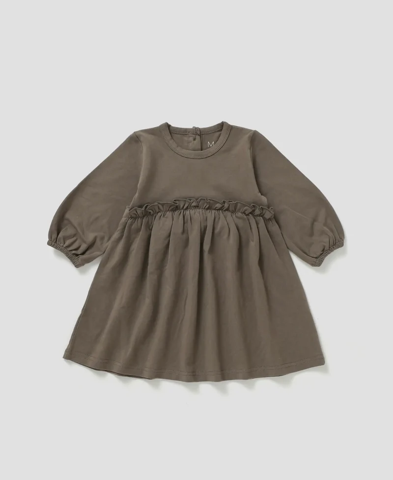 Robe en jersey à manches longues Walnut coton bio