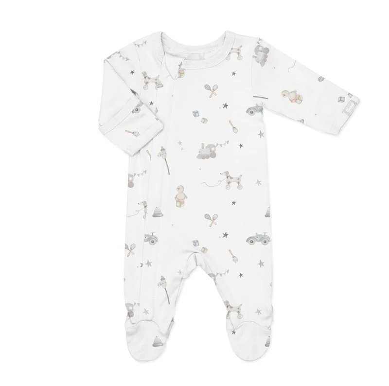 Footie modal zipper toys on cream Coccoli