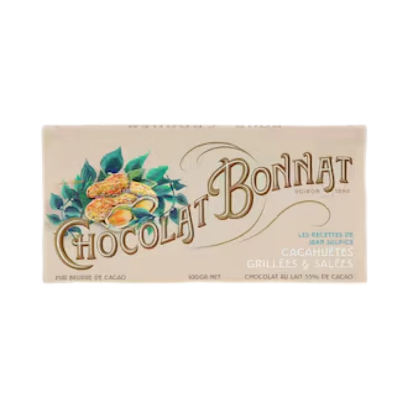 Tablette Chocolat au Lait 55% Cacahuètes Grillées et Salées | Jean Sulpice | 100g
