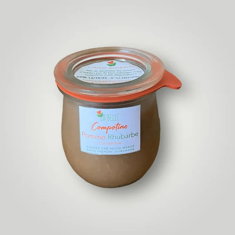 Compotine Pomme - Rhubarbe Gingembre - 220 ml