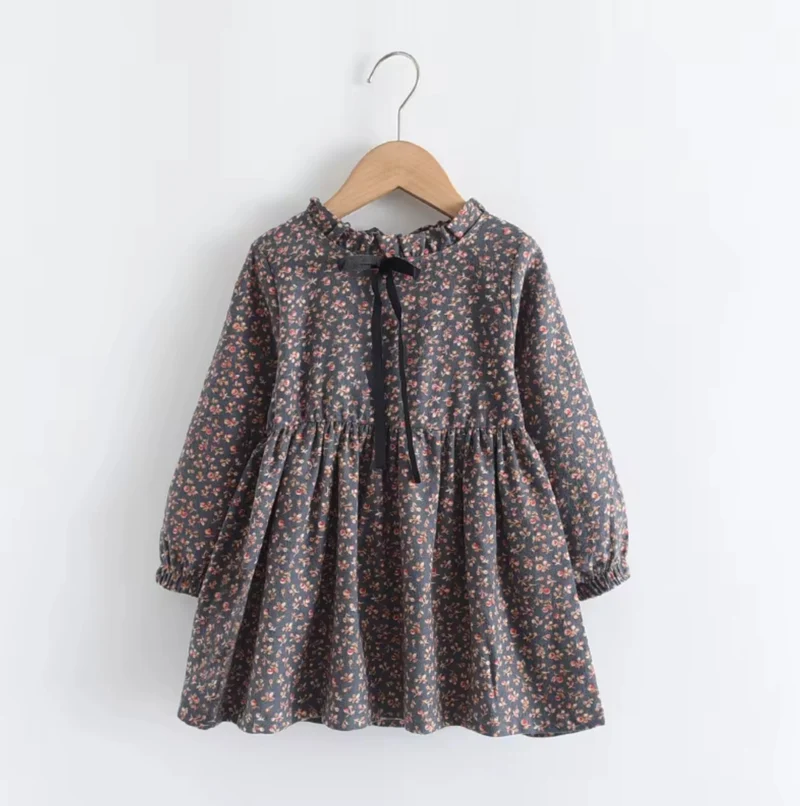 Robes fille fleuries d’automne deux couleurs – coton doux Kali -