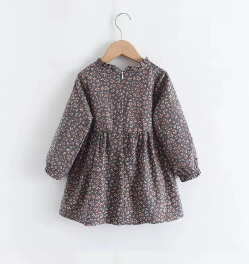 Robes fille fleuries d’automne deux couleurs – coton doux Kali -
