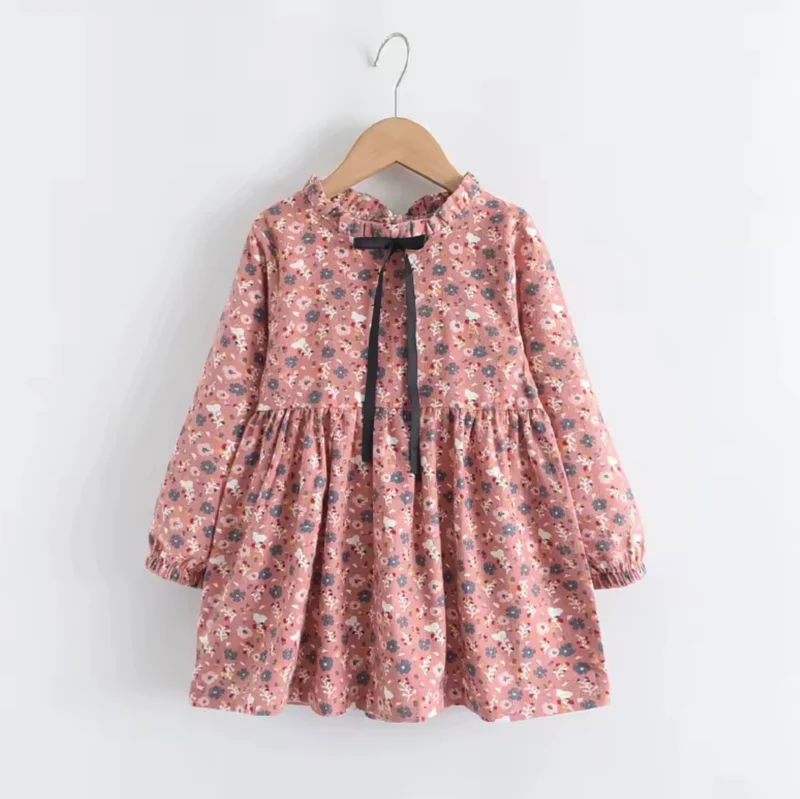Robes fille fleuries d’automne deux couleurs – coton doux Kali -