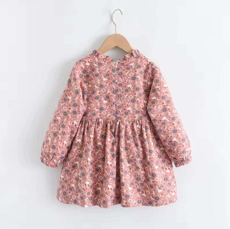 Robes fille fleuries d’automne deux couleurs – coton doux Kali -