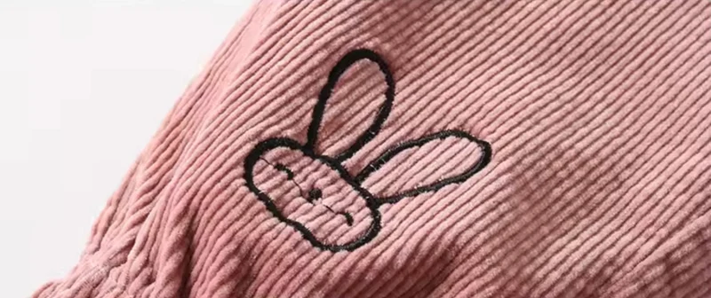 Pantalons pour filles en velours côtelé motif lapin – Kali