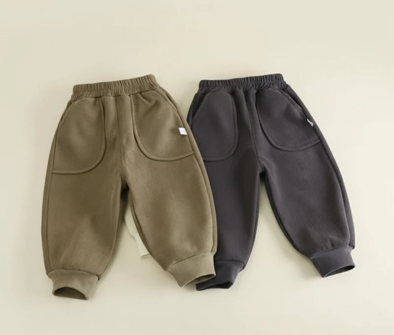Pantalons en velours pour garçon – Kaki lilas