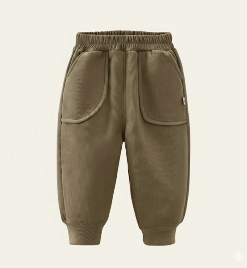 Pantalons en velours pour garçon – Kaki lilas