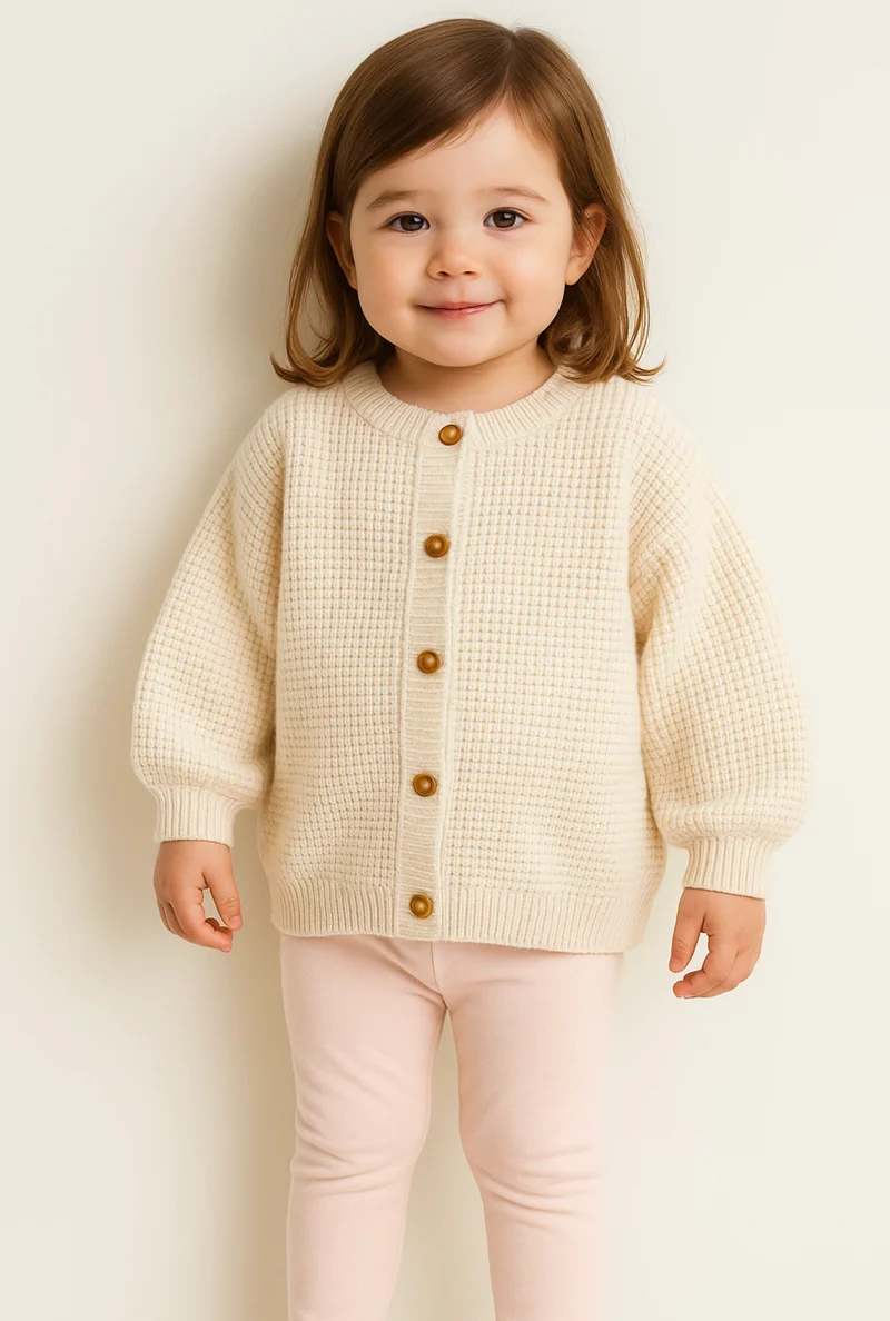 Leggings pour filles en coton doux – Kaki Lilas