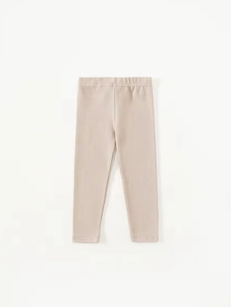 Leggings pour filles en coton doux – Kaki Lilas