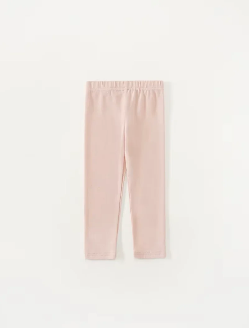 Leggings pour filles en coton doux – Kaki Lilas
