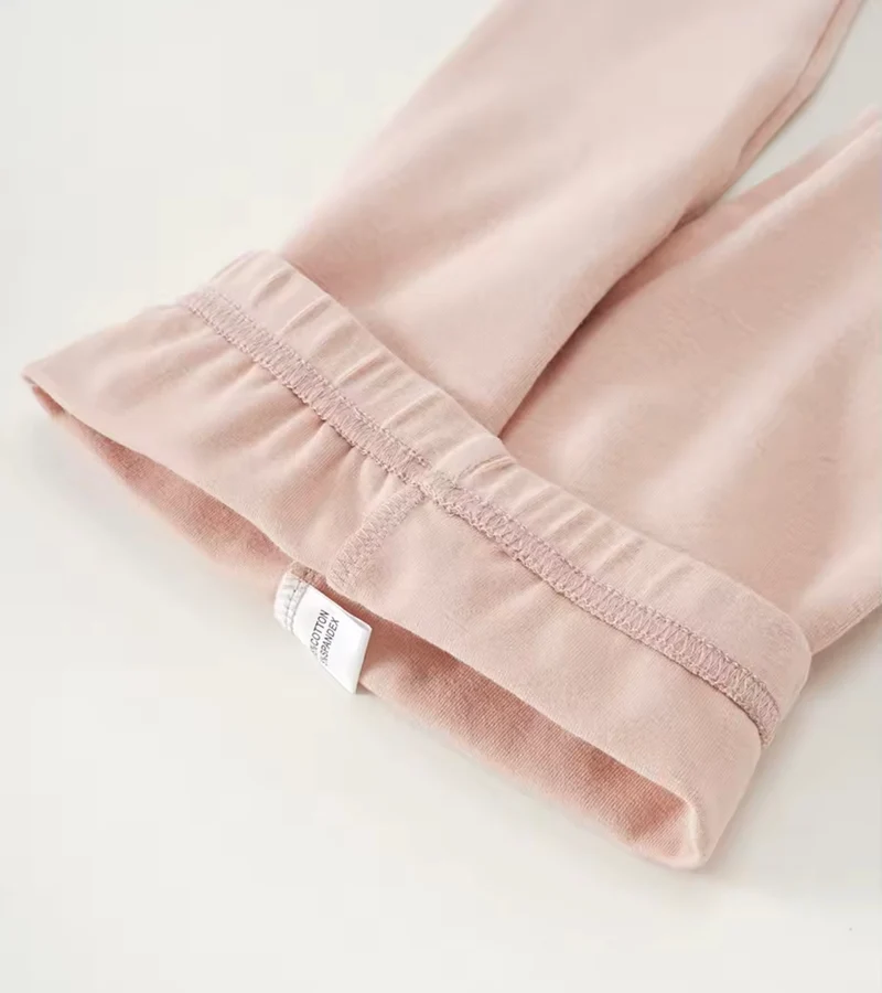Leggings pour filles en coton doux – Kaki Lilas