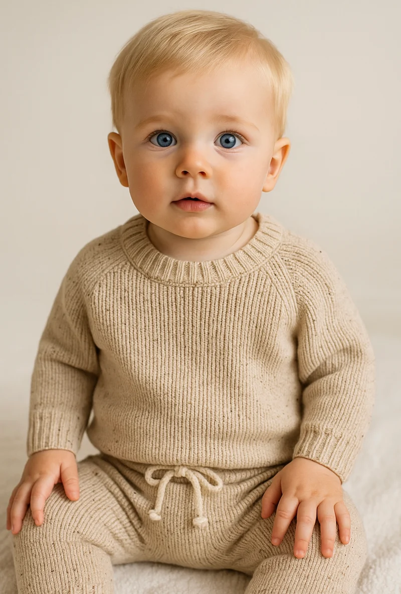 Ensemble bébé garçon tricot coton doux – Kali