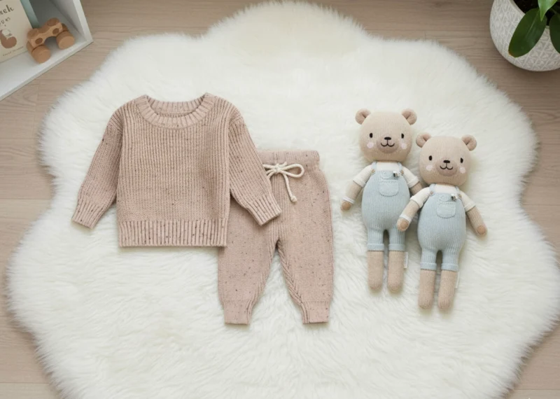 Ensemble bébé garçon tricot coton doux – Kali