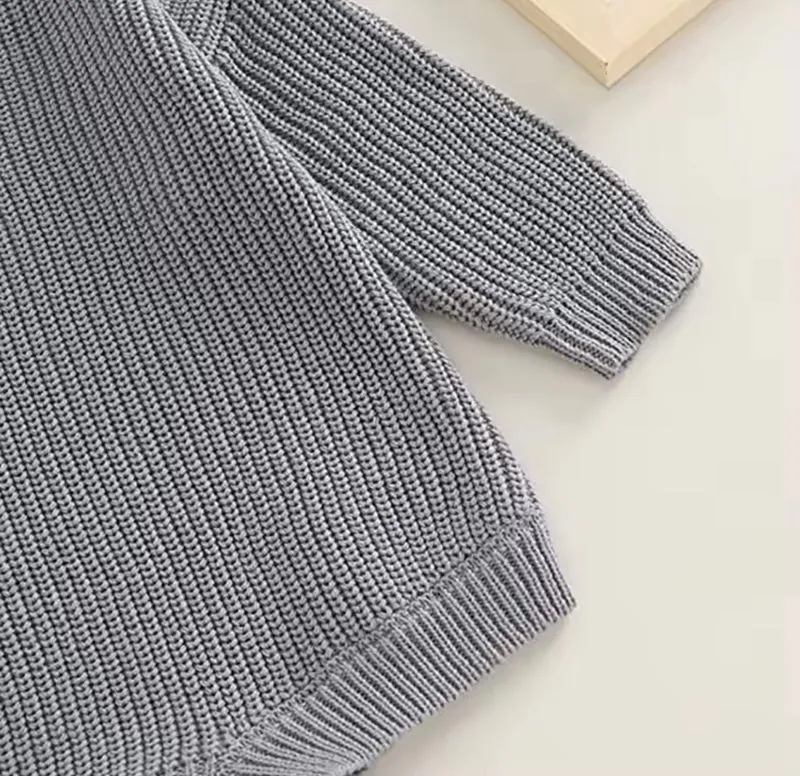 Barboteuse bébé garçon automne-hiver en tricot bio – Kaki lilas