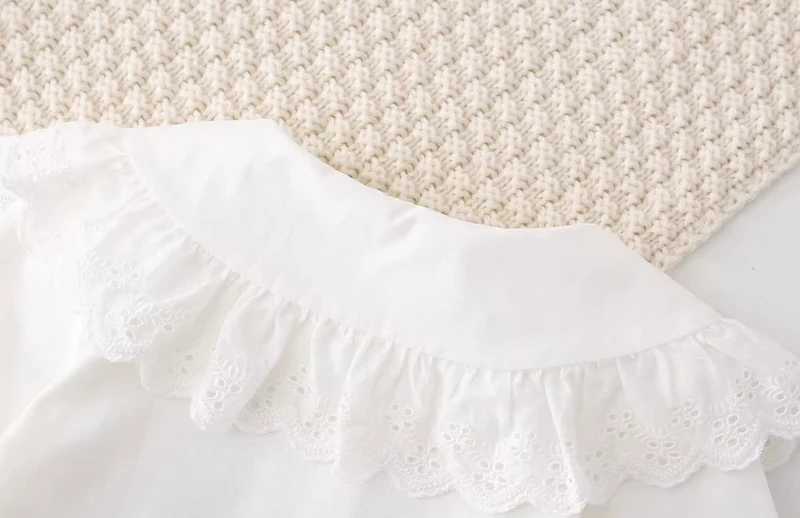 Blouse bébé fille manches longues coton fleurie brodée