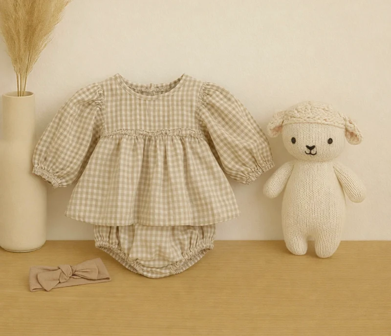 Ensemble bébé fille à carreaux – Kali
