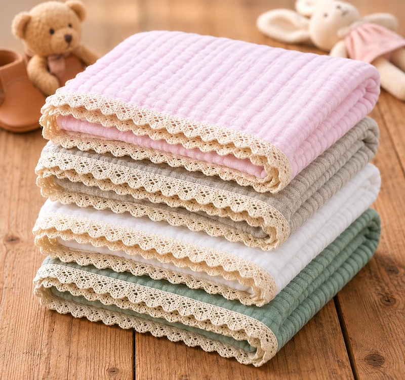 Couverture en mousseline pour bébé bohème douce en coton – Kali