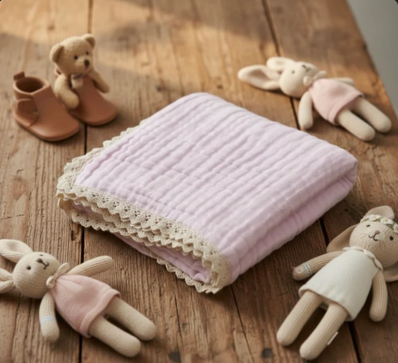 Couverture en mousseline pour bébé bohème douce en coton – Kali